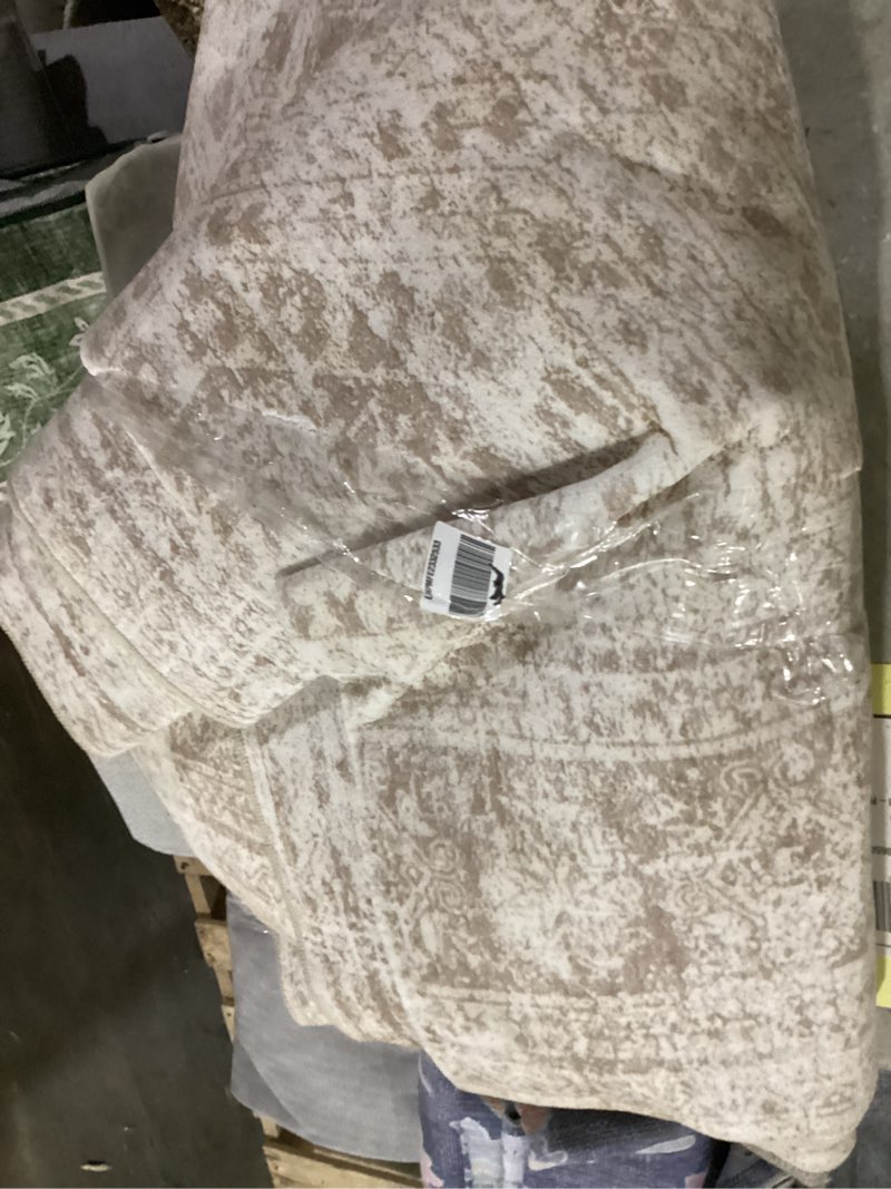 Condition photo showing As Is for soalmost washable area rug 8x10, large soft rugs for living room vintage beige carpet 8x10 area rugs for bedroom dining room non-slip stain resistant under table rug beige 8' x 10' (rectangular)