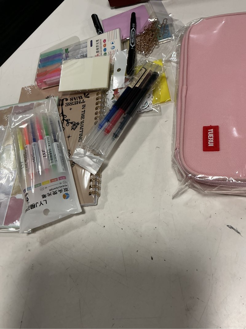 Condition photo showing Good Condition for nicpro 71pcs aesthetic school supplies with pen case, bible study kit, pink | bible journaling supplies with pencil case, bible highlighters, no bleed pens, pencil, sticky note & tab, book annotation kit