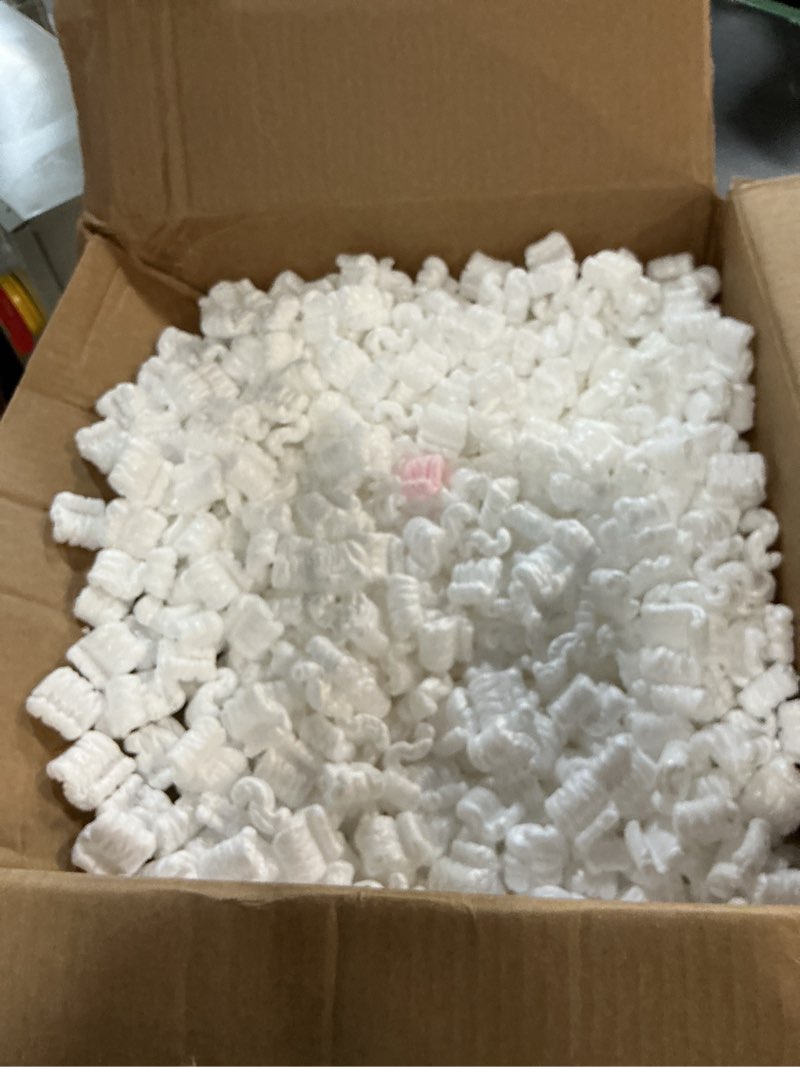 Condition photo showing As Is for uoffice packing & shipping peanuts, white, 3.5 cuft