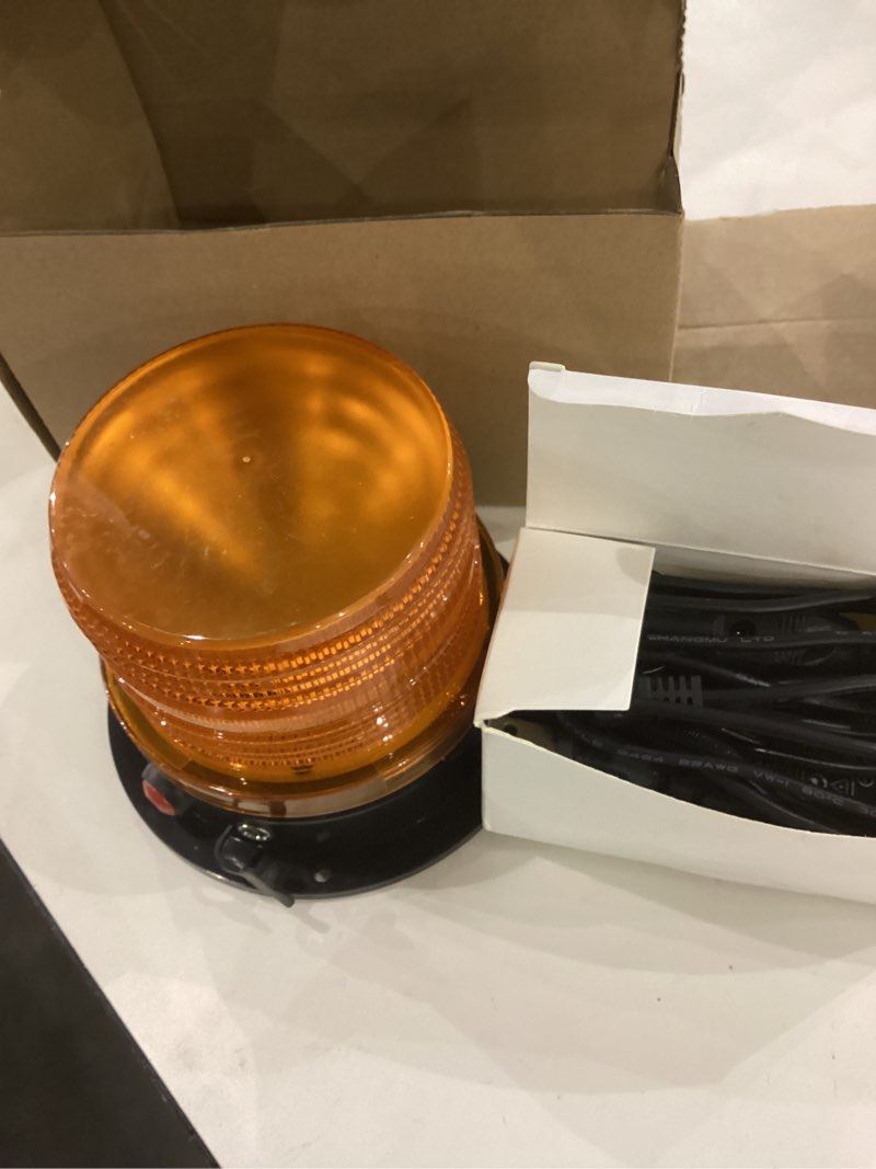 Condition photo showing Good Condition for BooYu Battery Operated Amber Warning Beacon Light w/Magnetic Base, Portable Rechargeable Mini Roadside Roof Top Plow LED Strobe Emergency Flash Mail Lights for Trucks/Trailer/Vehicle 1-Pcs 1-Pcs (amber)