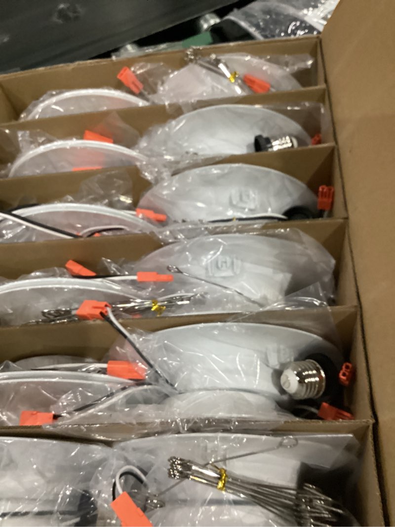 Condition photo showing Good Condition for amico 24 pack 5/6 inch 5cct led recessed lighting, dimmable, 12.5w=100w, 950lm, 2700k/3000k/4000k/5000k/6000k selectable, retrofit can lights with baffle trim, ic rated - etl & fcc, white white 6 inch