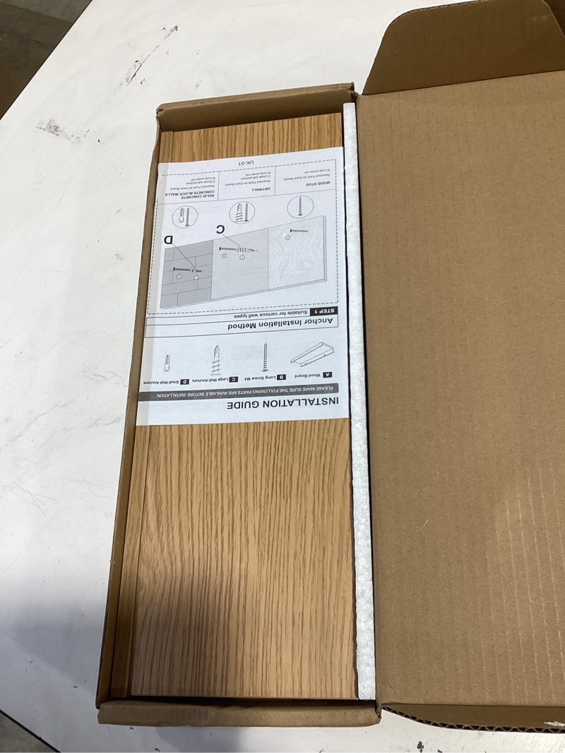 Condition photo showing Good Condition for floating shelves set of 2, modern wall shelves with lip, display picture ledge for bedroom, living room, bathroom, kitchen - oak oak 15.7 in