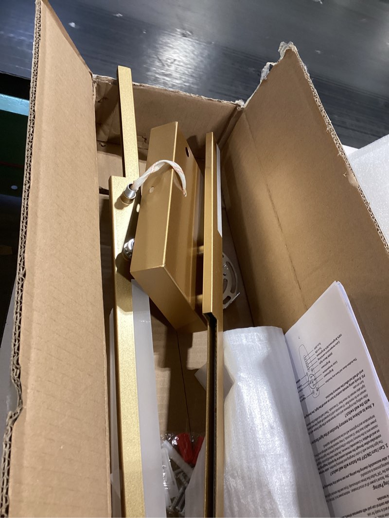 Condition photo showing As Is for Modern LED Wall Sconce Gold Remote Wall Light Fixtures for Bathroom, Dimmable Vanity Light Indoor LED Remote Wall Sconce for Bedside Bedroom Living Dining Room (27.6inch 3000-6500K 1 Pack) Gold 27.6 IN-1 Pack