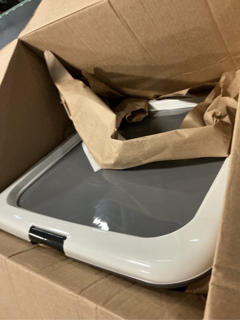 Condition photo showing Good Condition for iris usa pee pad holder - for regular sized dog and puppy pee pads, secured latches, non-skid feet, high polish finish for easy cleaning, leak protection, fits 22"x22" pad or larger, square, dark gray 22" x 22" dark gray