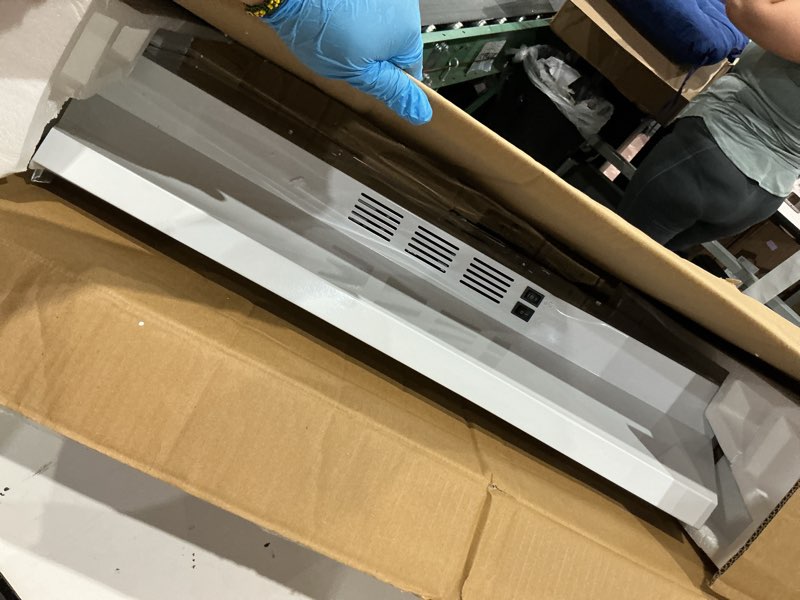 Condition photo showing As Is for comfee cvu30w2ast range hood 30 inch ducted ductless vent hood durable stainless steel kitchen hood for under cabinet with 2 reusable filter, 200 cfm, 2 speed exhaust fan silver 30 inch 2 speed exhaust fan stainless steel