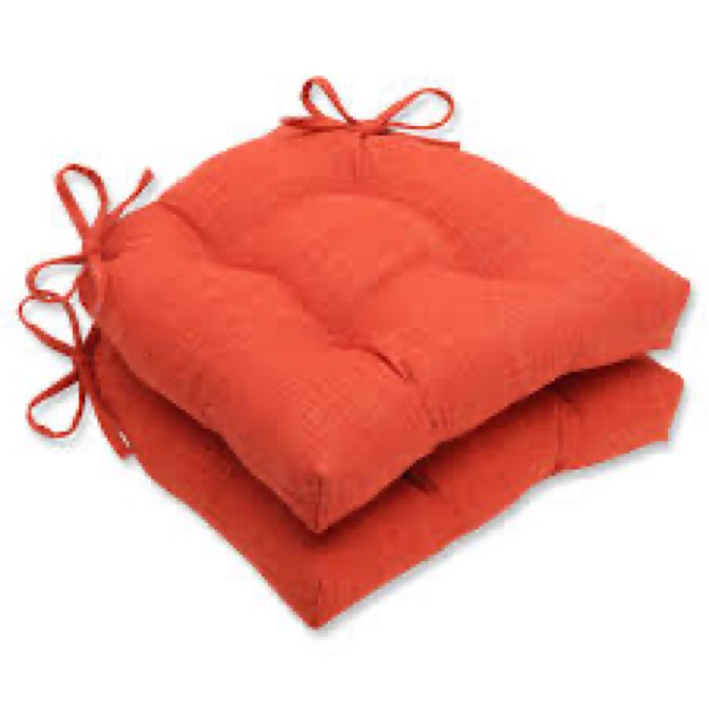 Pillow Perfect Pure Shock Reversible Chair Pad, Set of 4 pcs, 16\" x 4\" x 15.5\",Red