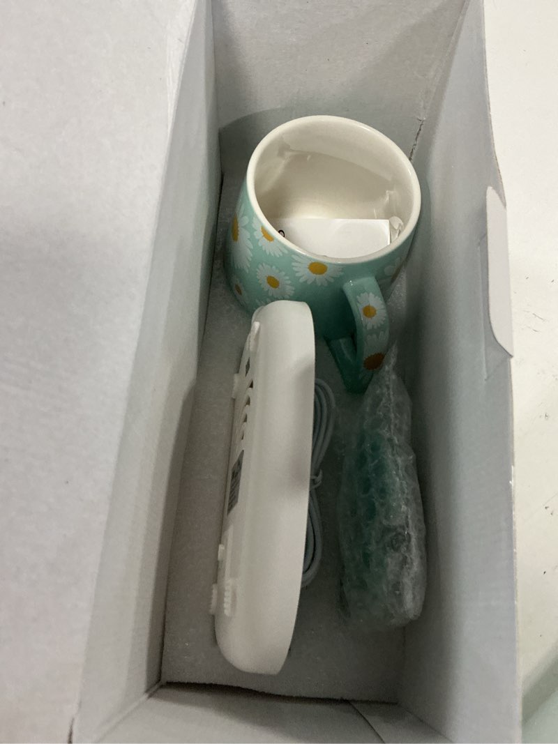 Condition photo showing New/Like New for coffe and tea usb powered mug warmer set with ceramic mug and lid