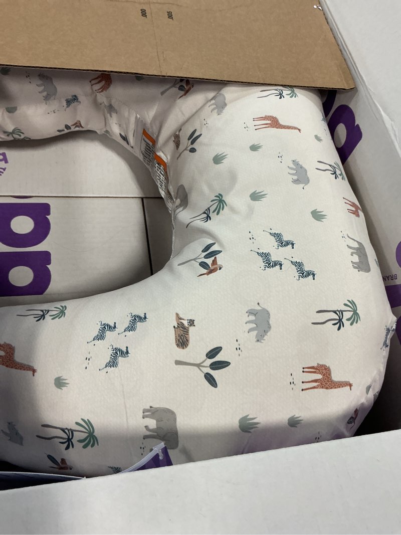 Condition photo showing Good Condition for boppy nursing pillow - firm, ergonomic u-shaped bottle and breastfeeding pillow with high lift for comfort and support, spacious surface - neutral plants and animals new nursing pillow neutral plants and animals