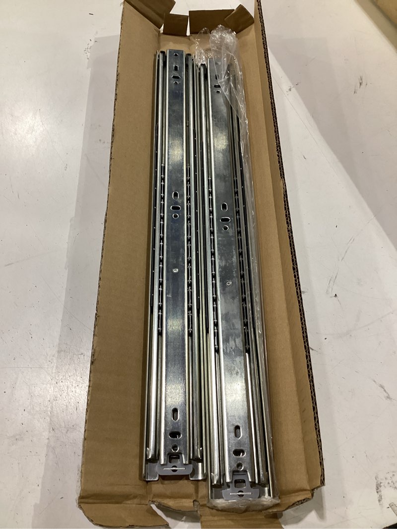 Condition photo showing Good Condition for heavy duty drawer slides full extension side mount 14 16 18 20 22 24 26 28 30 32 34 36 40 inch 150 lbs metal dresser cabine rails tracks glides runner 1 pair (without lock, 22 inch) 22 inch without lock - load 150 lb