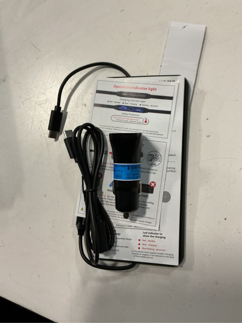 Condition photo showing Good Condition for wireless car charging pad, reestecqi 15w fast wireless car charger pad non slip charging mat with 30cm cable and 70cm extension compatible with iphone 16 pro/15/14/13 airpods samsung google