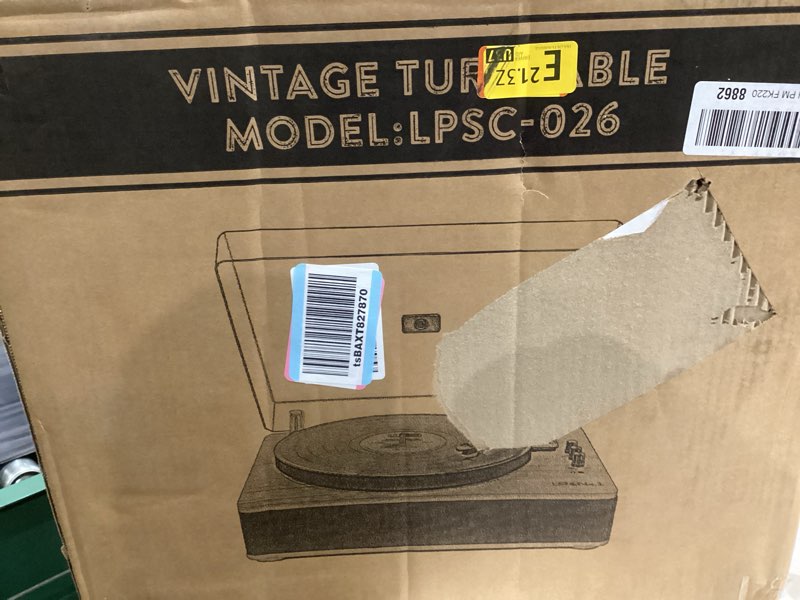Condition photo showing Good Condition for LP&NO.1 Record Player wirelessTurntable with Built-in Speakers and USB Play&Recording Belt-Driven Vintage Phonograph Record Player 3 Speed for Entertainment and Home Decoration(Light Gray) Light Marble