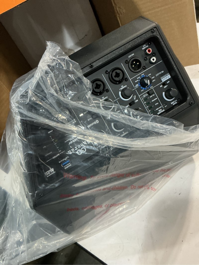 Condition photo showing Good Condition for sheeran special edition busker - 200w portable pa speaker with rechargeable battery, bluetooth, 3-channel mixer, alesis fx, app, usb charging