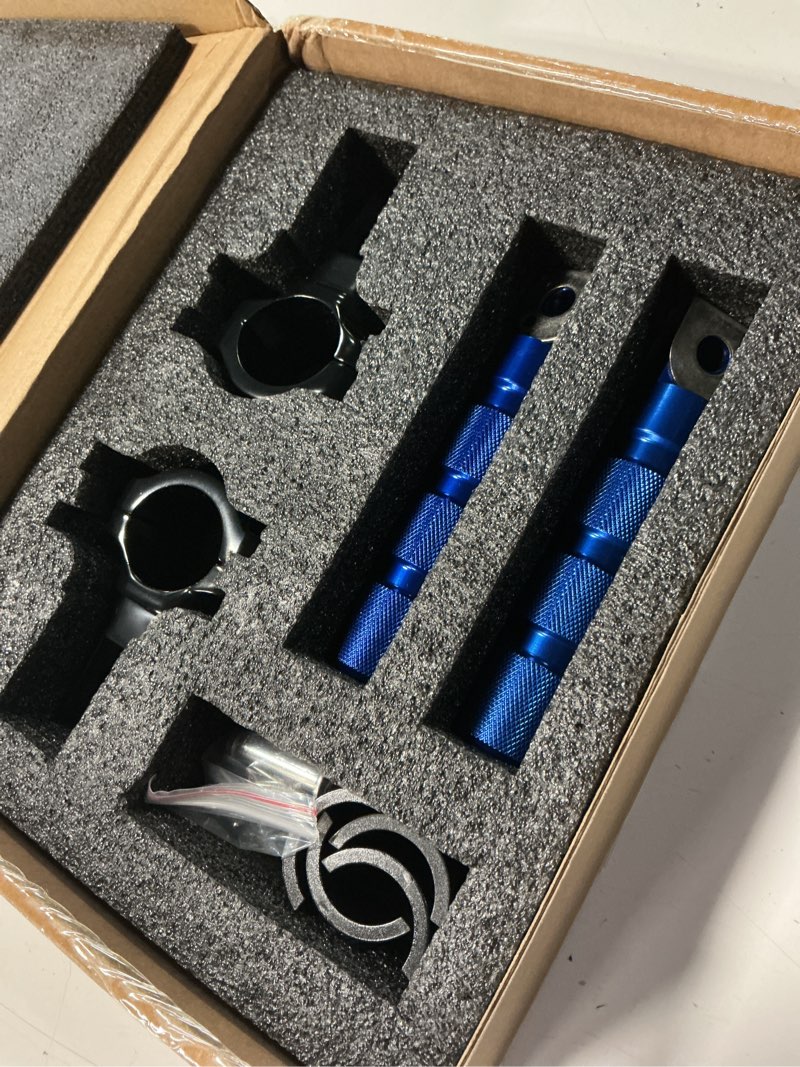 Condition photo showing New/Like New for benlari cnc highway pegs motorcycle foot pegs stainless steel 1in 1-1/4in 25mm 32mm fit for harley davidson engine guards crash bars blue