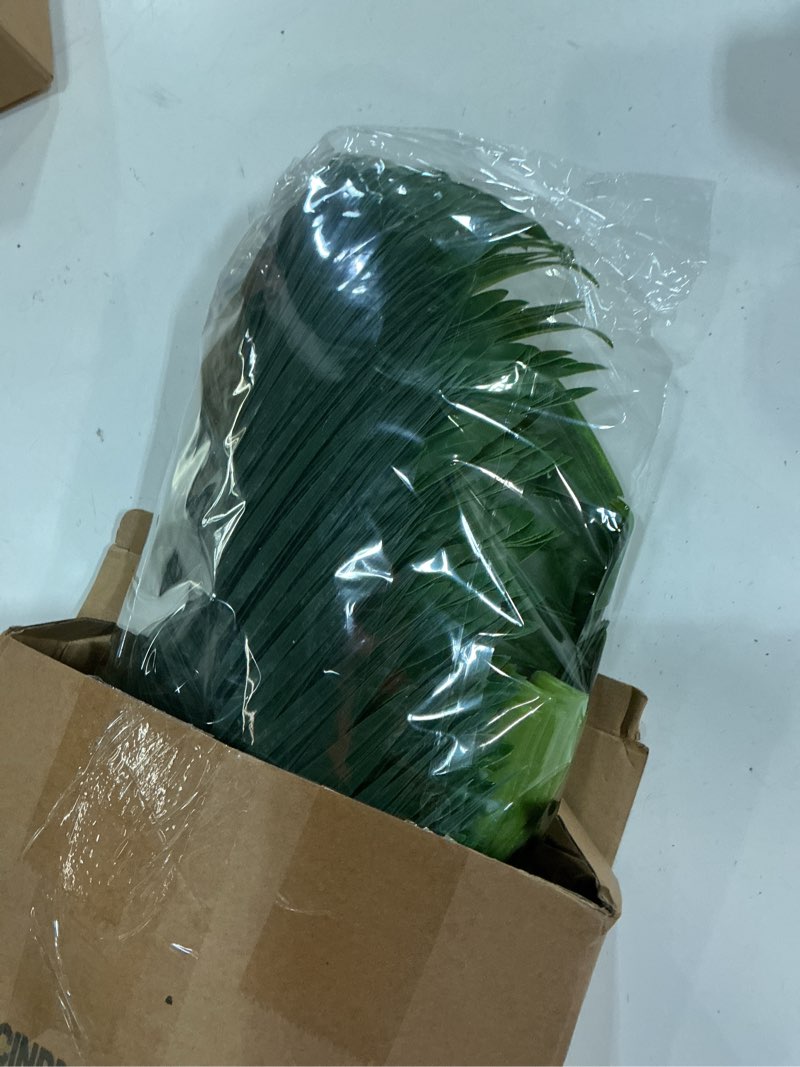 Condition photo showing New/Like New for cindeer 24 pcs artificial palm leaves 3 kinds large faux monstera leaf greenery stems safari jungle leaves for hawaiian christmas easter party table wedding decorations small fresh style