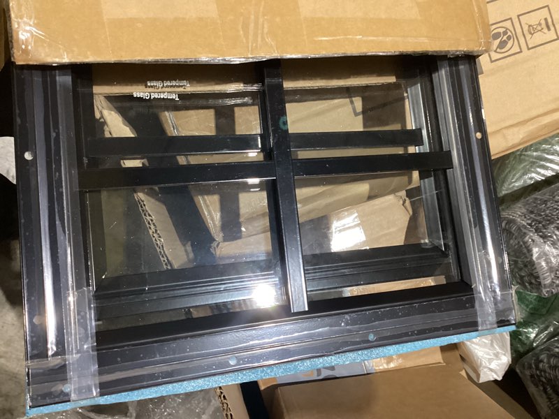 Shed Window, 12''x18''Flush Mount Window with Tempered Glass and Fiberglass Screen Small Window for 