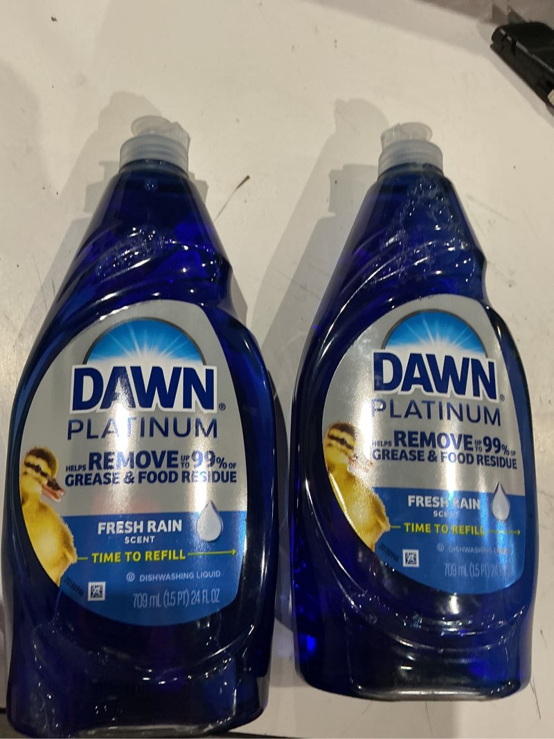 Condition photo showing Good Condition for dawn platinum, dish soap fresh rain, 24oz