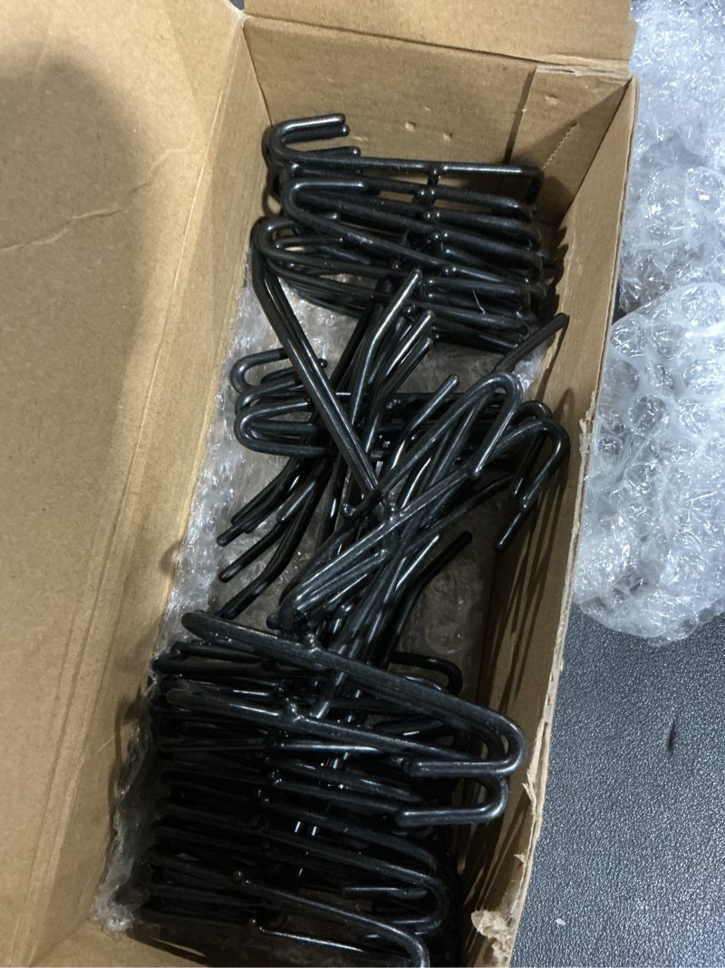 Condition photo showing Good Condition for Moxweyeni 4 Inch Grid Wall Hooks 25 Pcs Gridwall Panel Hooks Store Garage Wall Mount Organizers Storage Grid Display Hangers for Retail, Craft Show, Home Setup, Customized Display (Black)