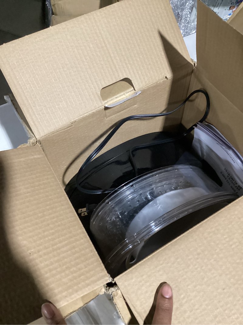 Condition photo showing As Is for BELLA Two Tier Food Steamer with Stackable Baskets & Removable Base for Fast Simultaneous Cooking - Auto Shutoff & Boil Dry Protection, 7.4 QT, Black