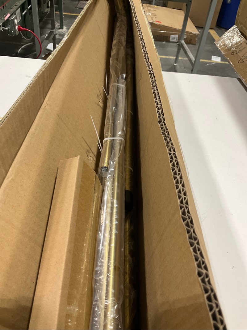Condition photo showing Good Condition for Double Curtain Rod for 48-84 Inches Windows, Blackout Wrap Around Window Curtain Rods?1-inch Heavy Duty Adjustable Room Darkening Rustic Dual Drapery Curtain Rods for for Livingroom, Kitchen, Patio Brushed Gold for 48-84" Windows