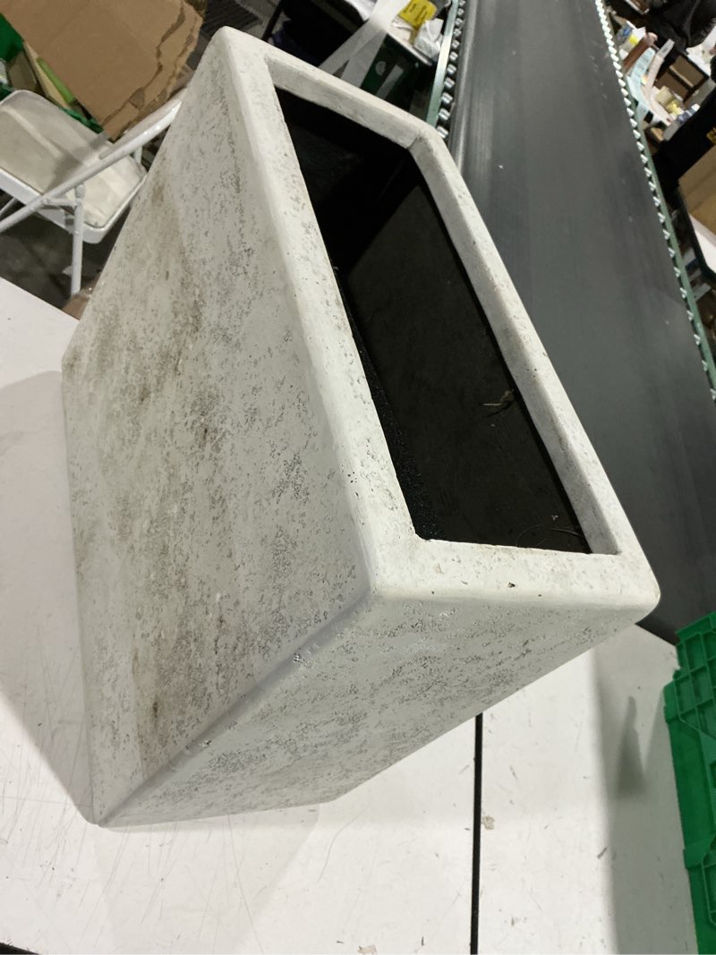 Condition photo showing Good Condition for origin 21 rectangle 11-in w x 24-in l x 20.25-in h white mixed/composite indoor/outdoor deck box planter
