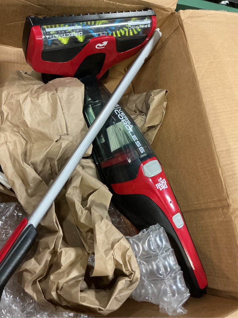 Condition photo showing As Is for dirt devil versa cordless 3-in-1 stick vac (renewed), red