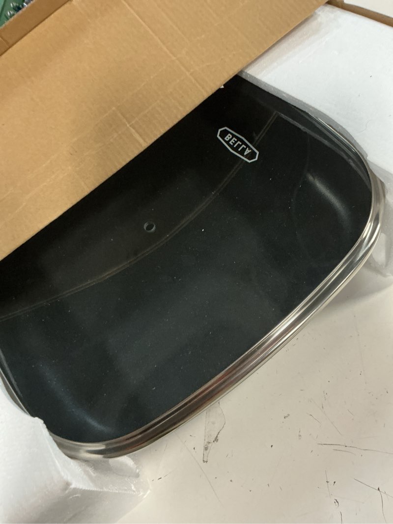 Condition photo showing Good Condition for bella Electric Skillet and Frying Pan with Glass Lid, Nonstick Coating, Cool Touch Handles, Removable Heating Probe, Dishwasher Safe, 12 x 12 inch, Black, PFOA & PTFE Free