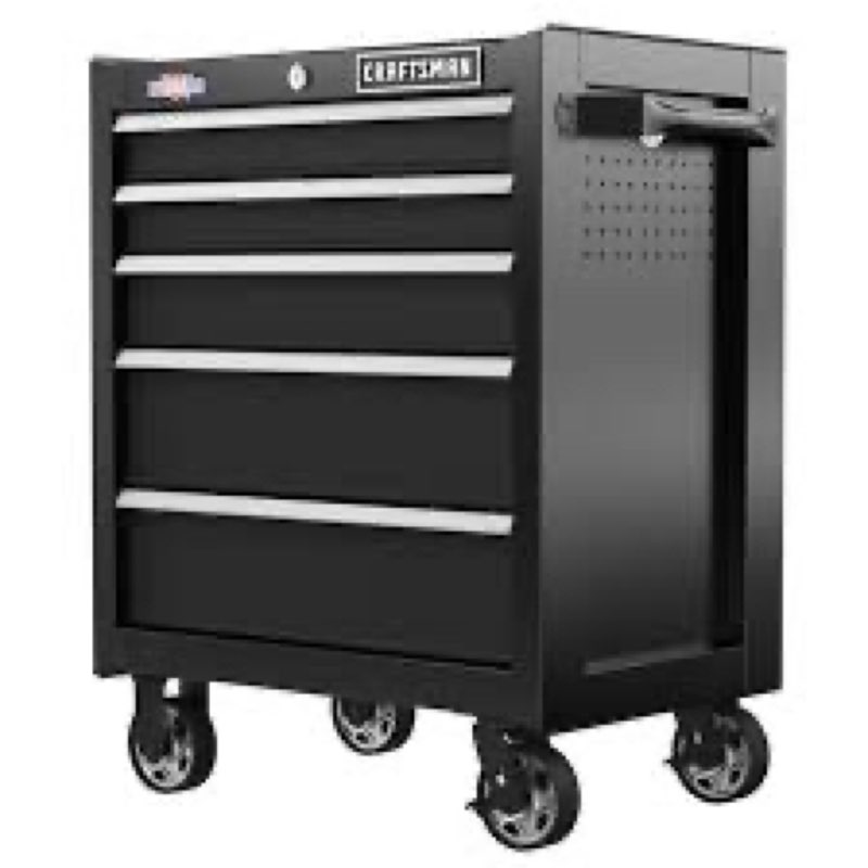 craftsman 2000 series 26.5-in w x 37.5-in h 5 -drawer steel rolling tool cabinet ( black )