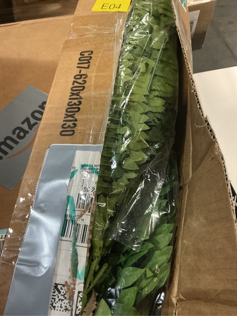 Condition photo showing New/Like New for cqure 45" fake ferns artificial plants large,set of 2 artificial boston ferns faux hanging fake plants for outdoors planter home garden decor,60 branches 45'' 60 leaves-2pcs