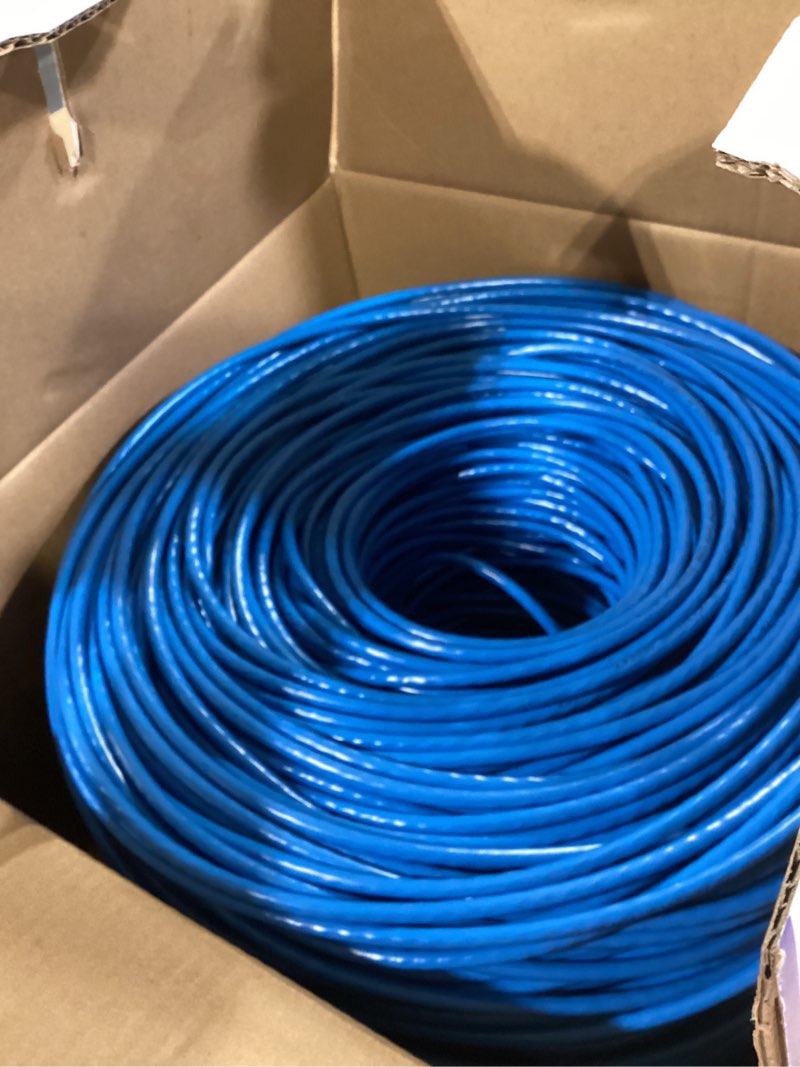 Condition photo showing As Is for cmple - cat6 cable 1000ft bulk lan ethernet cat 6 wire network utp 23awg cmr riser 10 gbps 550 mhz pull box 1000 feet, blue