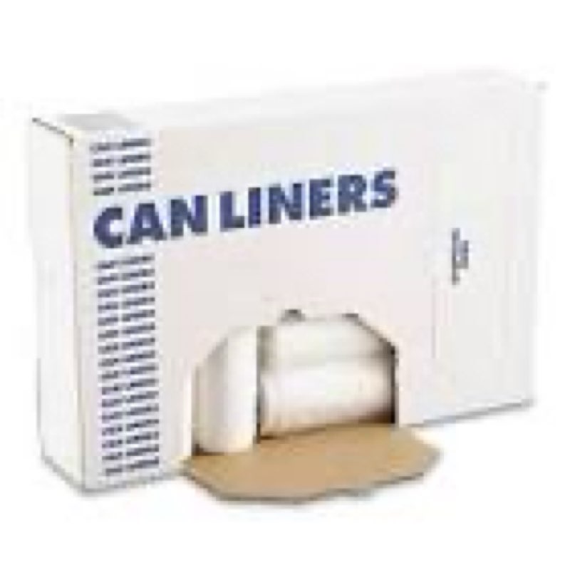 inteplast group s334016n high-density can liner, 33 x 40, 33gal, 16mic, clear, 25 per roll (case of 10 rolls)