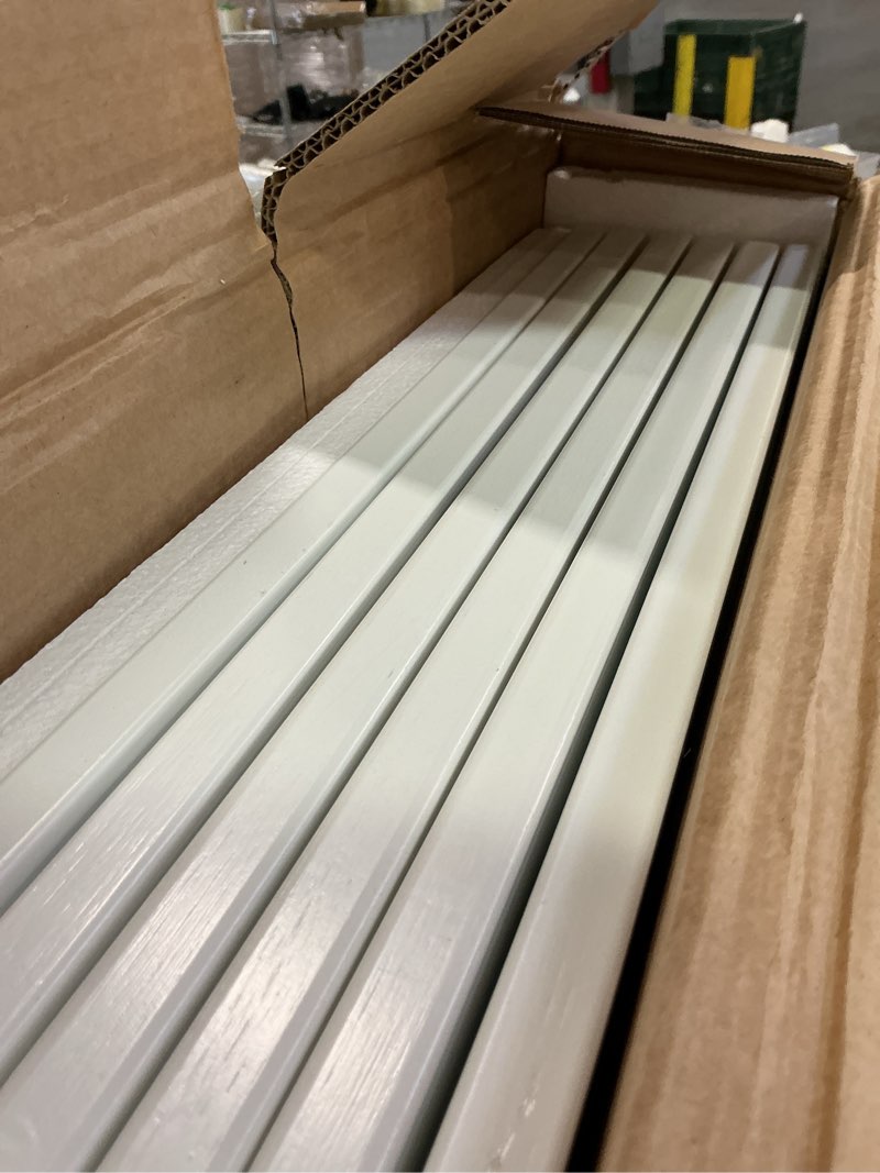 Condition photo showing New/Like New for Dog Gates for Doorways Extra Wide 110inches (9ft), Wooden Freestanding Pet Gates for Dogs with 4 Support Stands, Foldable Gates for Dogs Indoor White 6 Panel - 110 inches Wide