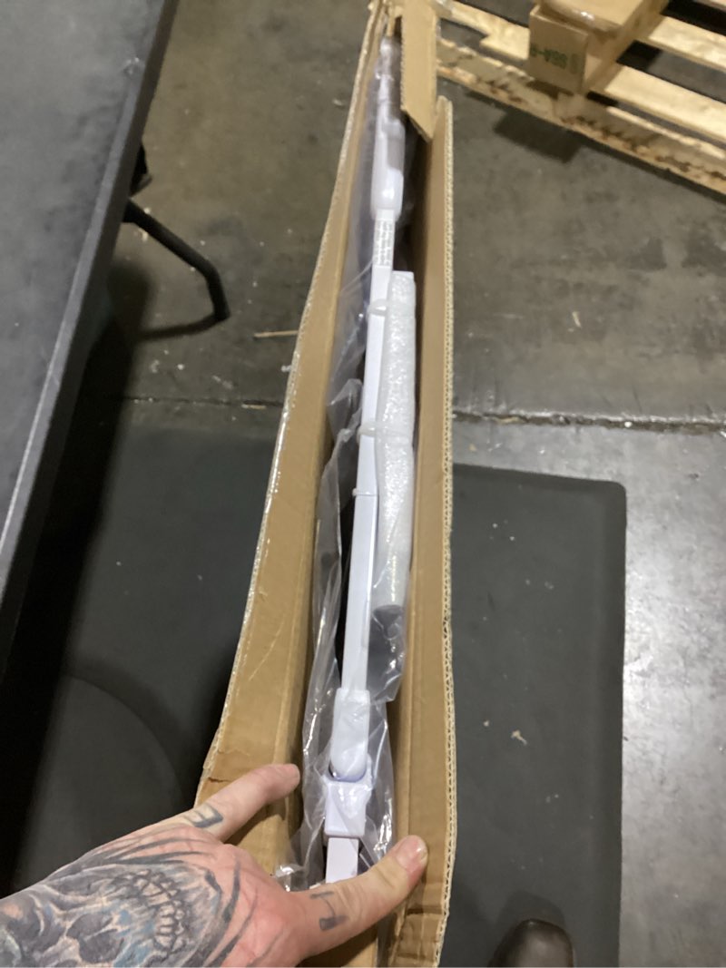 Condition photo showing New/Like New for 34" extra tall baby gate for stairs, auto close stroller friendly dog gate indoor for doorways, pressure mounted 29"-40" wide baby gate, easy walk through gate for children & pets, white white 29-40"wide, 34"tall