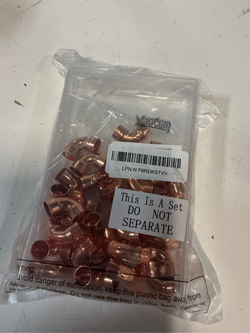 Condition photo showing Good Condition for yaocom 30 pack 1/2" c x c copper 90 degree elbow, lead-free heavy duty short radius copper fittings for residential and commercial plumbing 0.5 inch