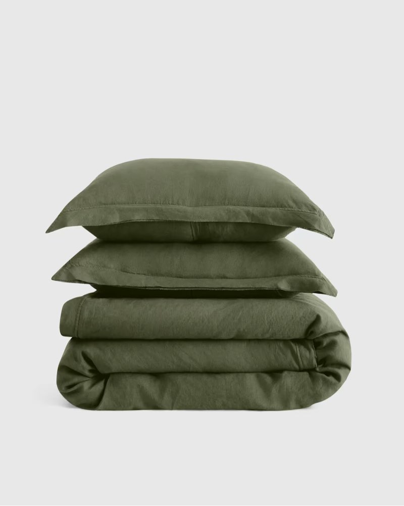 european linen double flange duvet cover set king/calking 