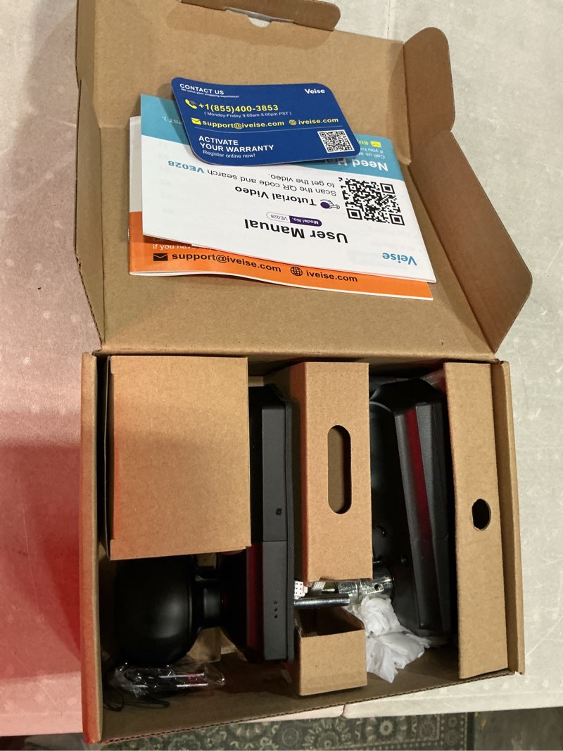 Condition photo showing Good Condition for veise ve028 built-in wi-fi smart lock with knob, fingerprint keyless entry with handle, app remote & voice control, electronic digital keypad for front door and bedroom, ip65 waterproof, matte black