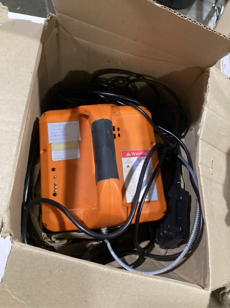 Condition photo showing Good Condition for electric hoist winch 110v 1500w wire remote control portable winch crane household electric winch with 1100lbs lift capacity & 25ft lifting height for garage, warehouse, factory