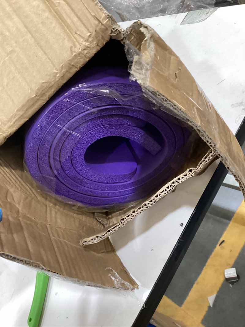 Condition photo showing As Is for CAP Barbell 1/2-Inch High Density Exercise Yoga Mat with Strap | Multiple Options Purple Yoga Mat w/Knee Pad