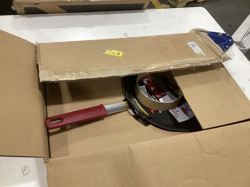 Condition photo showing As Is for T-fal Professional VX3 Brushed Nonstick Fry Pan with Stainless Steel Handle 12 Inch, Oven Broiler Safe 400F, Cookware, Pots and Pans, Skillet, Restaurant & Business Grade, Certified NSF and CBA, Black Professional Nonstick 12 inch Fry Pan