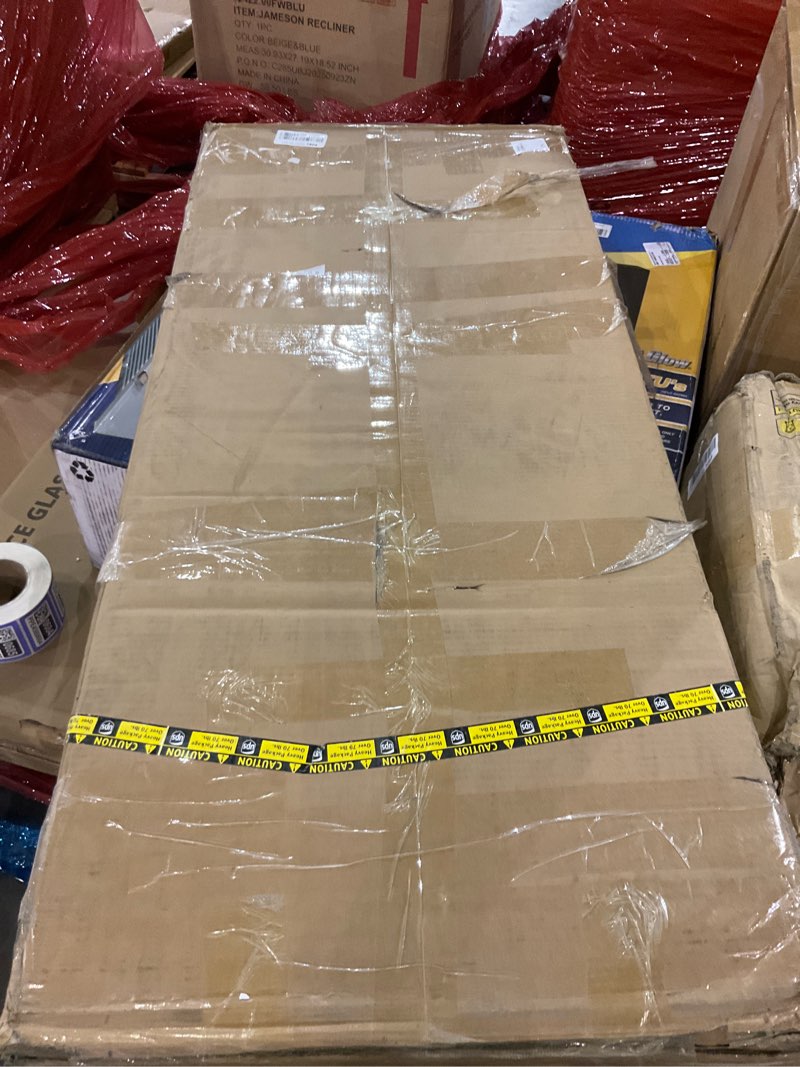 Condition photo showing As Is for GarveeHome Rolling Kitchen Island with Drop Leaf Countertop, Charging Station & Ample Storage - 47.2 in Mobile Kitchen Cart On Wheels with Pull-Out Shelves, Drawers, Spice Rack & Organizer Divider Black