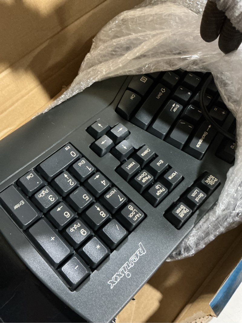 Condition photo showing Good Condition for perixx periboard-512b wired ergonomic keyboard - split keyboard, wrist rest, natural typing - wired usb connectivity - us english - black black wired