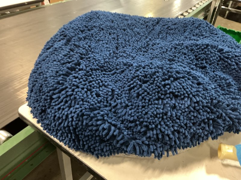 Condition photo showing As Is for lukery bathroom rugs chenille microfiber bath rugs machine washable bathroom mat elliptical plush bath mats winter bathroom rug non slip washable kitchen rugs floor mats (sapphire blue,20"x32") sapphire blue 20"x32"