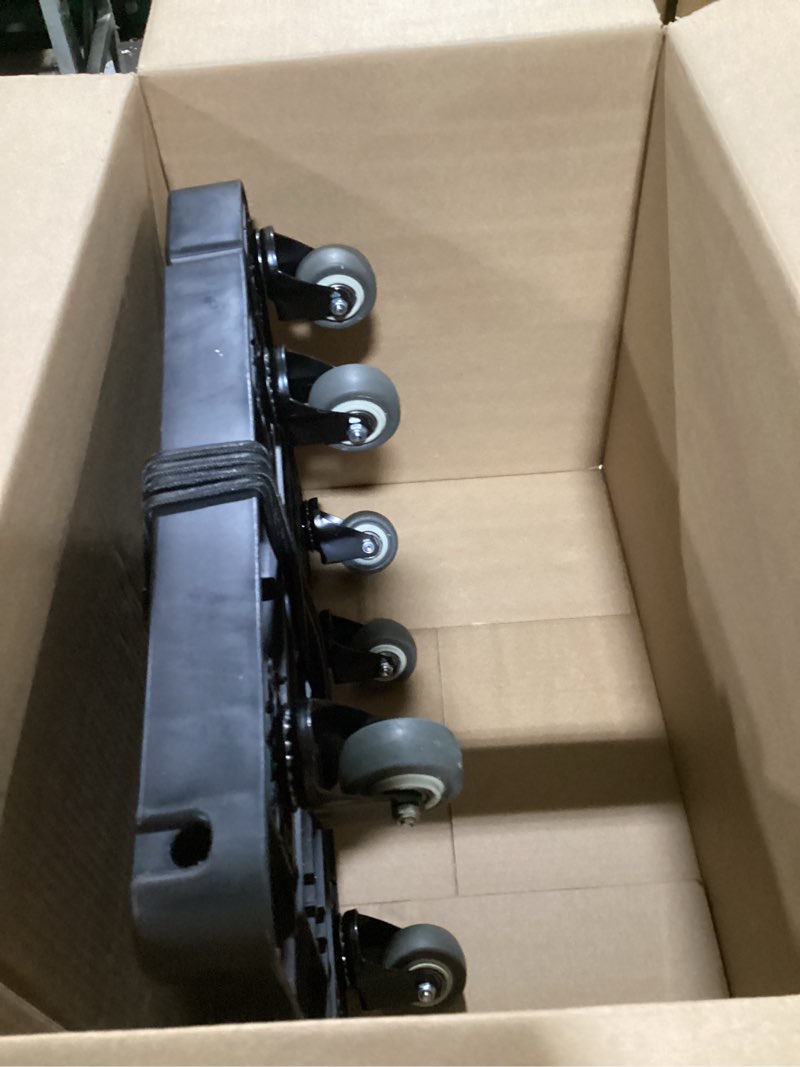 Condition photo showing Good Condition for folding hand truck, 500 lbs heavy duty foldable dolly cart with wheels, telescoping handle & 2 elastic ropes, portable luggage cart for moving, travel, home, black red black red 500 lbs