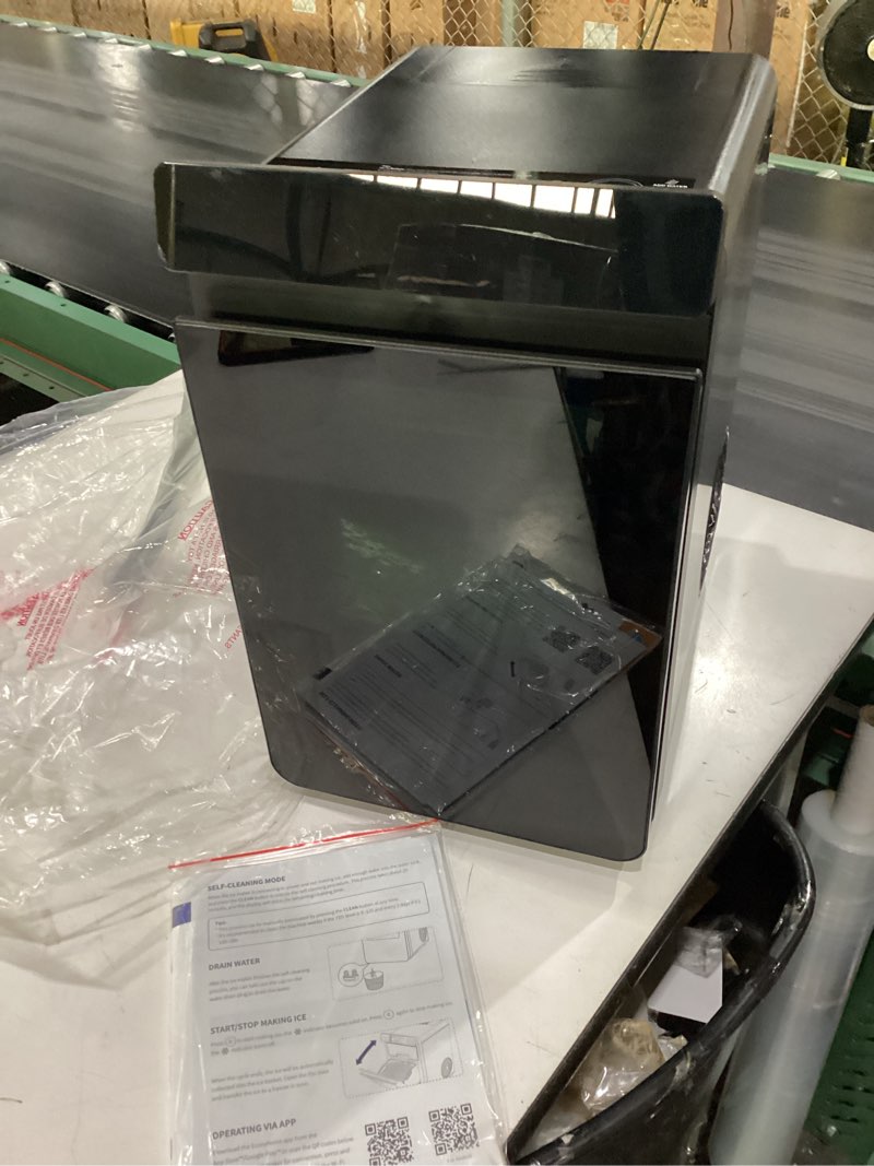 Condition photo showing New/Like New for **not tested**  ecozy nugget ice maker countertop, smart pebble ice machine with app control, 44 lbs per day soft pellet chewable ice with self-cleaning, black solid black