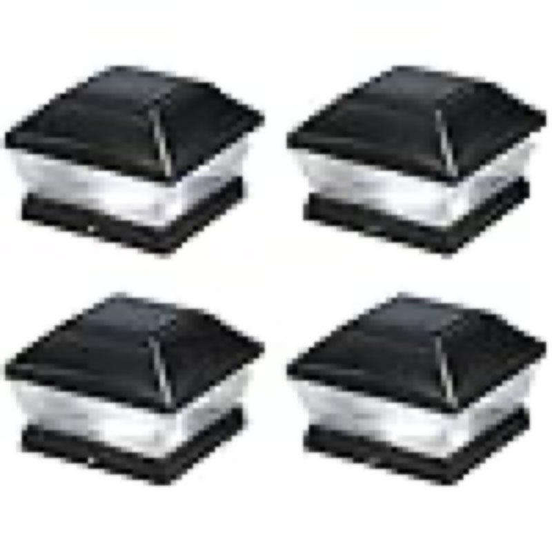 Glitzhome Solar Post Lights Outdoor, 4 Pack Solar Post Lights for Garden, Deck, Patio, Landscape Decoration