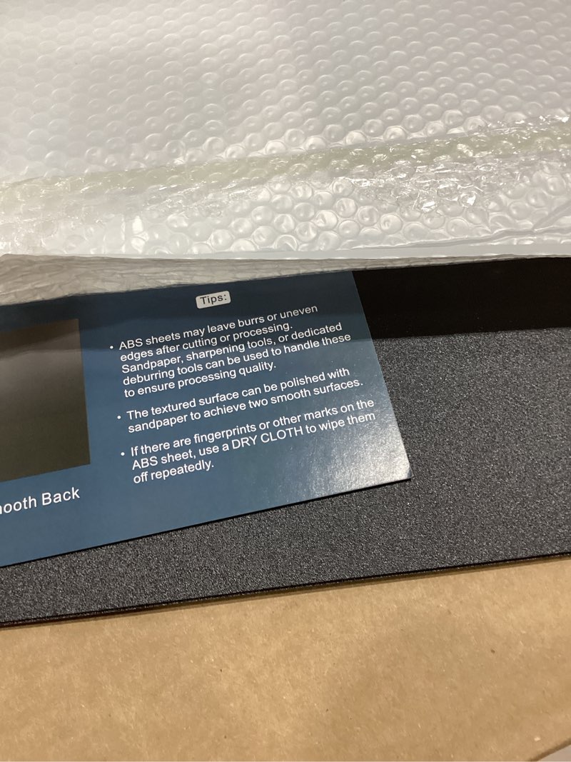 Condition photo showing Good Condition for Black ABS Plastic Sheet 18" x 24" x 0.060" Moldable Flexible Thermoplastic Board 1/16" Thick (1.5mm) for Craft Projects, Robotics Competitions - Textured & Smooth Surface, Pack of 2 18" x 24" 2