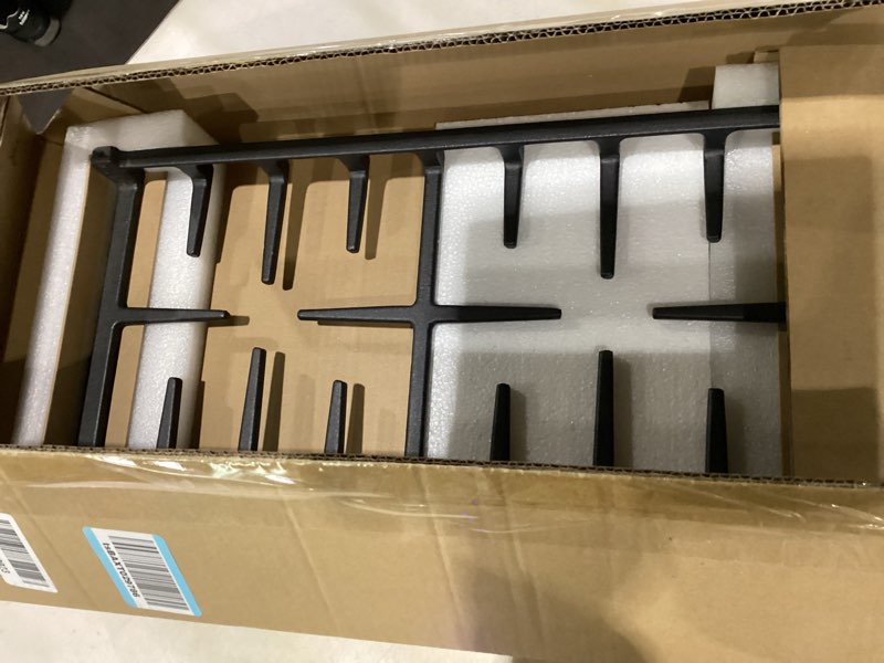 Condition photo showing Good Condition for wb31x27150 stove center grate replacement for ge stove parts 19.3’’ x 9'' jxgrate1 wb31x24737 grate general electric gas range parts surface burner grate ge cast iron rack (not jxgrate2 jxgrill2)