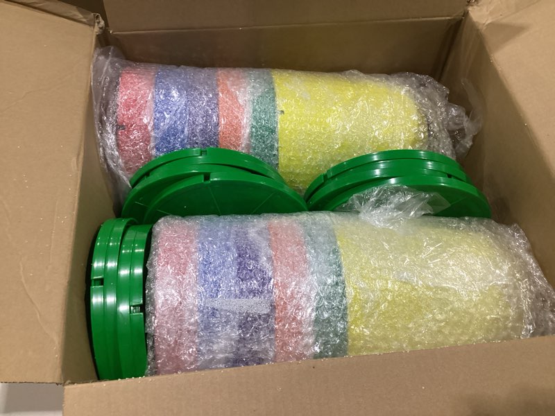 Condition photo showing Good Condition for WILLBOND 12 8" Christmas Gumdrop Pathway Lights - Walkway Colorful Sugar Coated with LED C9 Bulbs Outdoor Decoration for Winter Holiday Lawn, Yard & Garden (12 in 1,Rainbow) 12 in 1 Rainbow 12