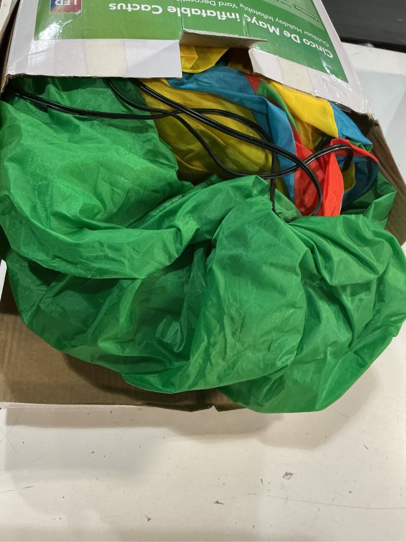 Condition photo showing Good Condition for 8 ft long cinco de mayo inflatable chili outdoor decorations, built-in leds blow up hot pepper with taco sombreros, weatherproof easy set up for may 5 fiesta mexican party indoor yard garden lawn chili combo - 8ft