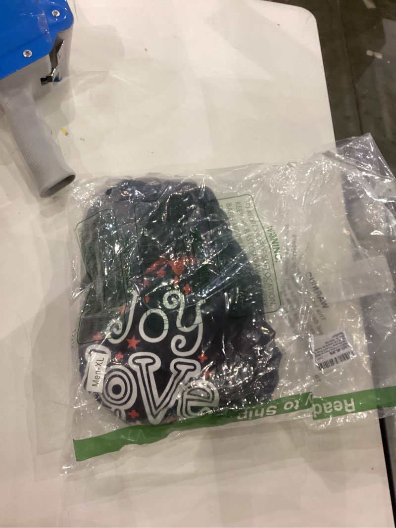 Condition photo showing New/Like New for ANGELGGH Family Pajamas Matching Sets, Cute Christmas Printed 2 Piece Sleepwear, Holiday PJs Jammies for Couples/Women/Men Men X-Large Black Joy