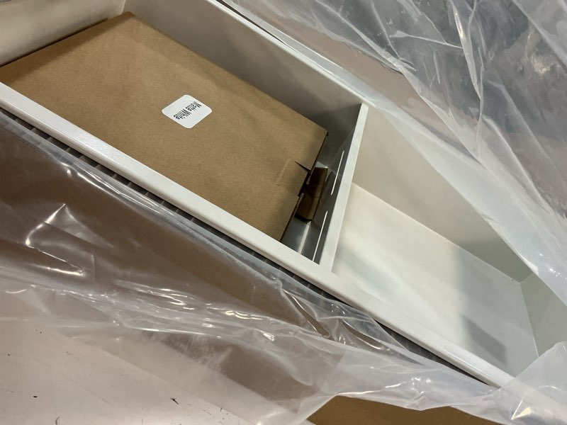 Condition photo showing Good Condition for stainless steel shower niche no tile needed 24"x12" inner size (25.19"x13.19" outside size) matte warm white - niche for shower wall - bathroom niches - includes corner shelves razor holders and hooks matte warm white 24"x12"